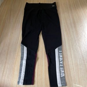 PINK Victoria’s Secret Yoga pants leggings stretch logo black and purple XS